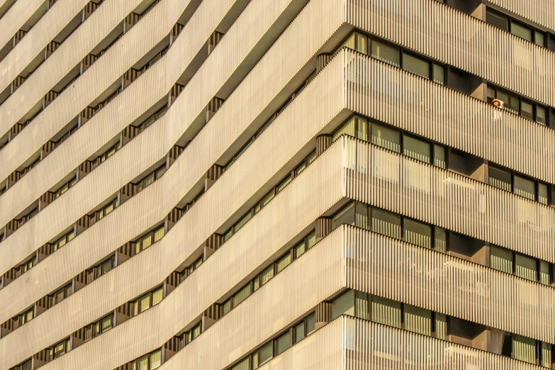 a bird flying in front of a tall building