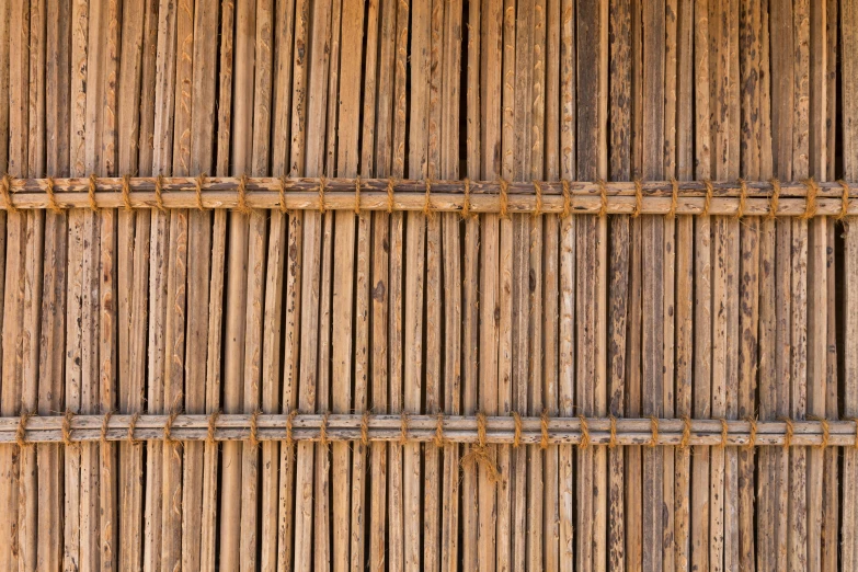 bamboo floor tiles that are used to hold up the walls