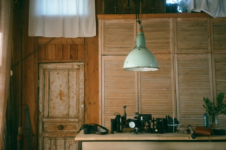 an image of a kitchen setting with lights