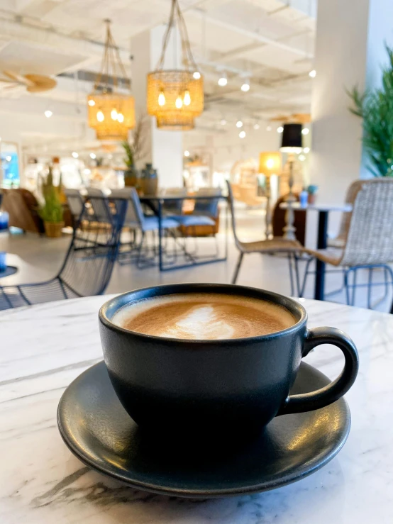 a cup of coffee sitting on top of a saucer