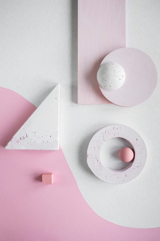 a modern white and pink abstract art work