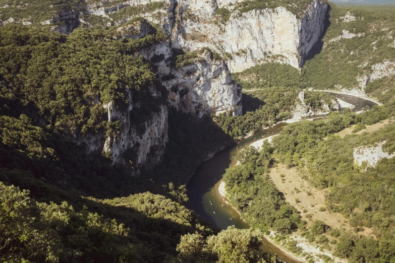 the view from a high cliff near a river