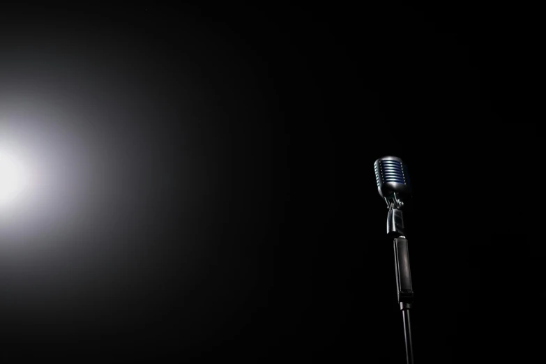 a close up of a microphone on a stand