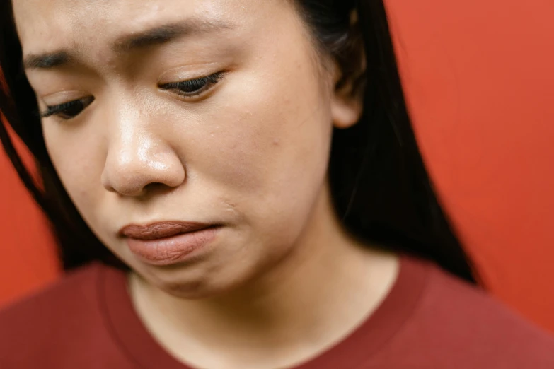 close up s of the lips and upper lip of a young woman