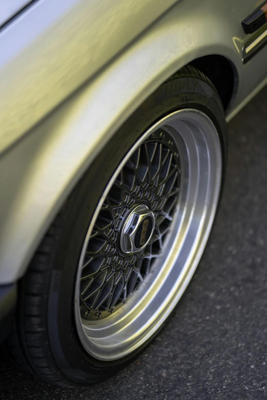 close up s of rims on a vintage car