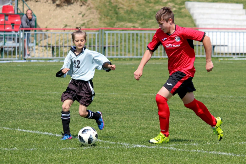 two s playing a game of soccer