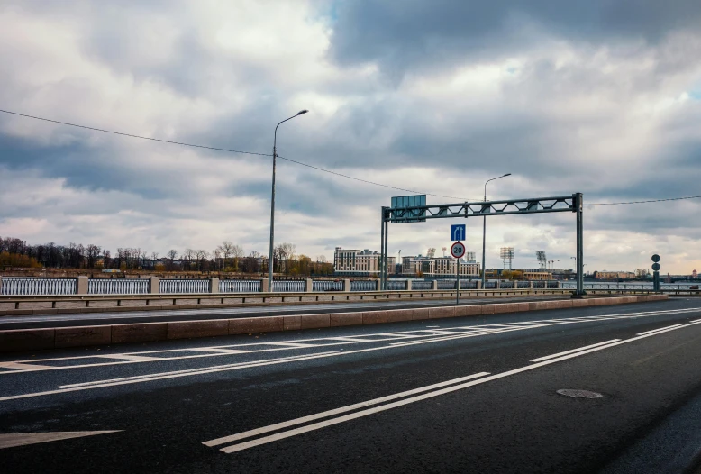 view of the highway from the side in winter