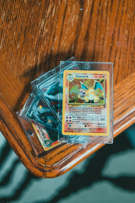 a group of pokemon cards are placed next to each other