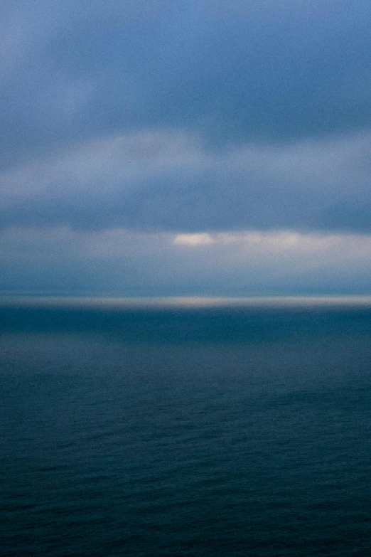 a large body of water in the middle of a cloudy day