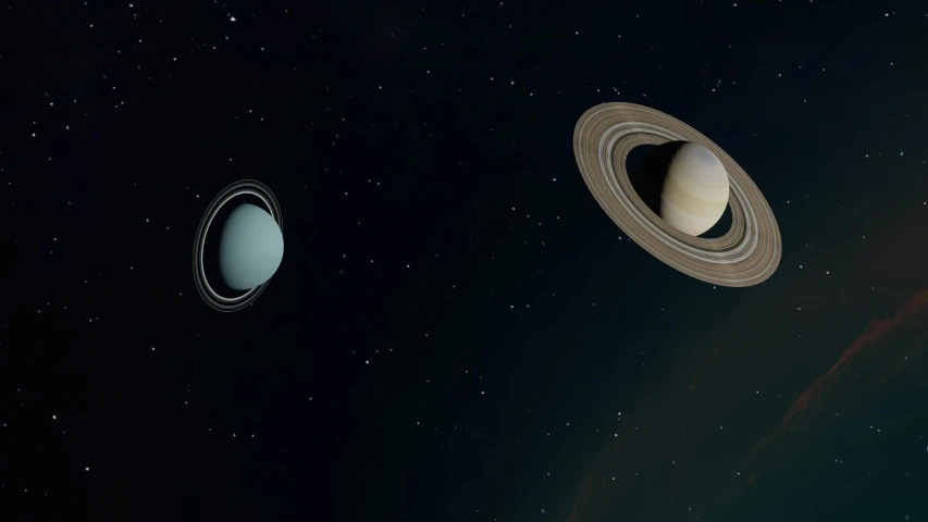 four saturn like planets with different sizes and sizes