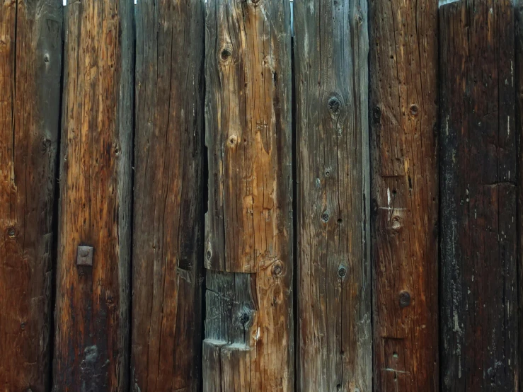 closeup view of the old wooden fence