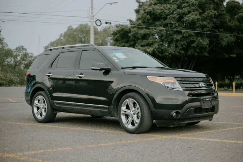 a car is shown parked in the lot