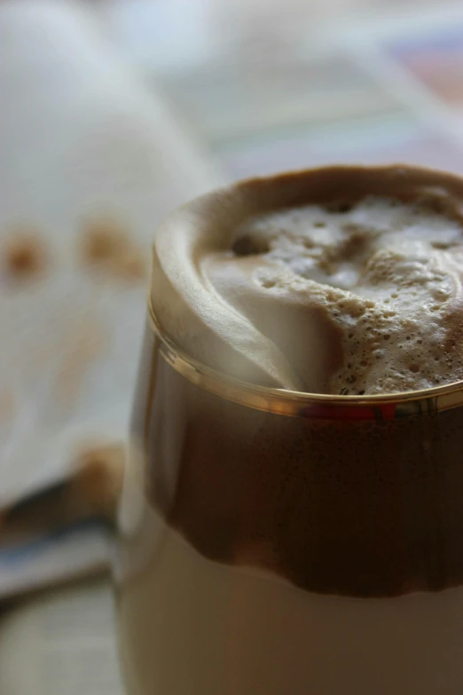 a close up of a cup of drink