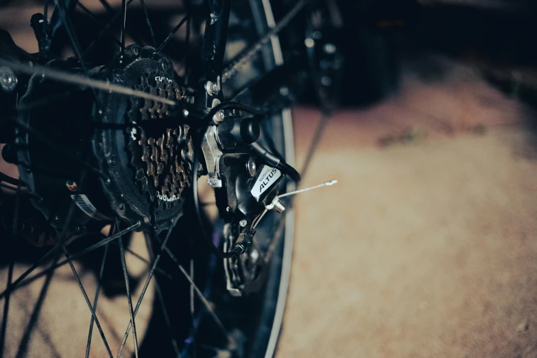 a bicycle tire, wheels and spokes with some scratches