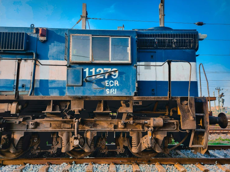 an old train that is not running on railroad tracks