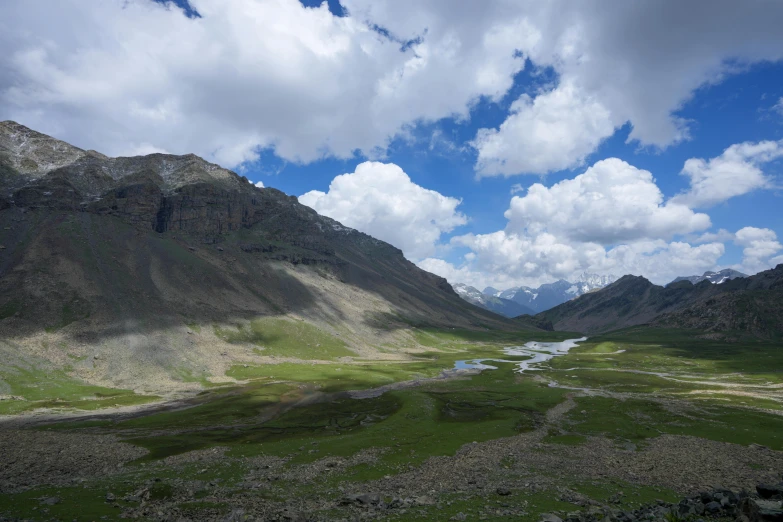 a view of a valley with a valley between the mountains