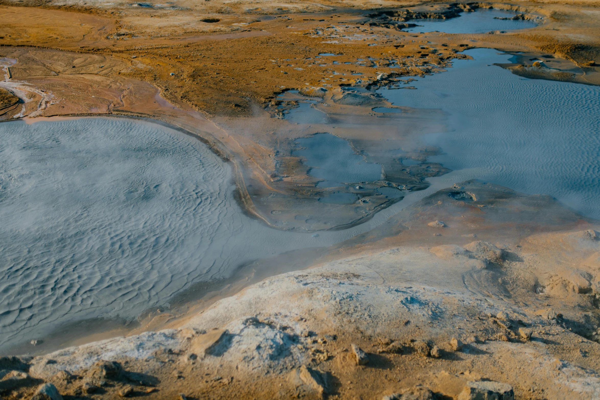 this is a lake surrounded by some mud