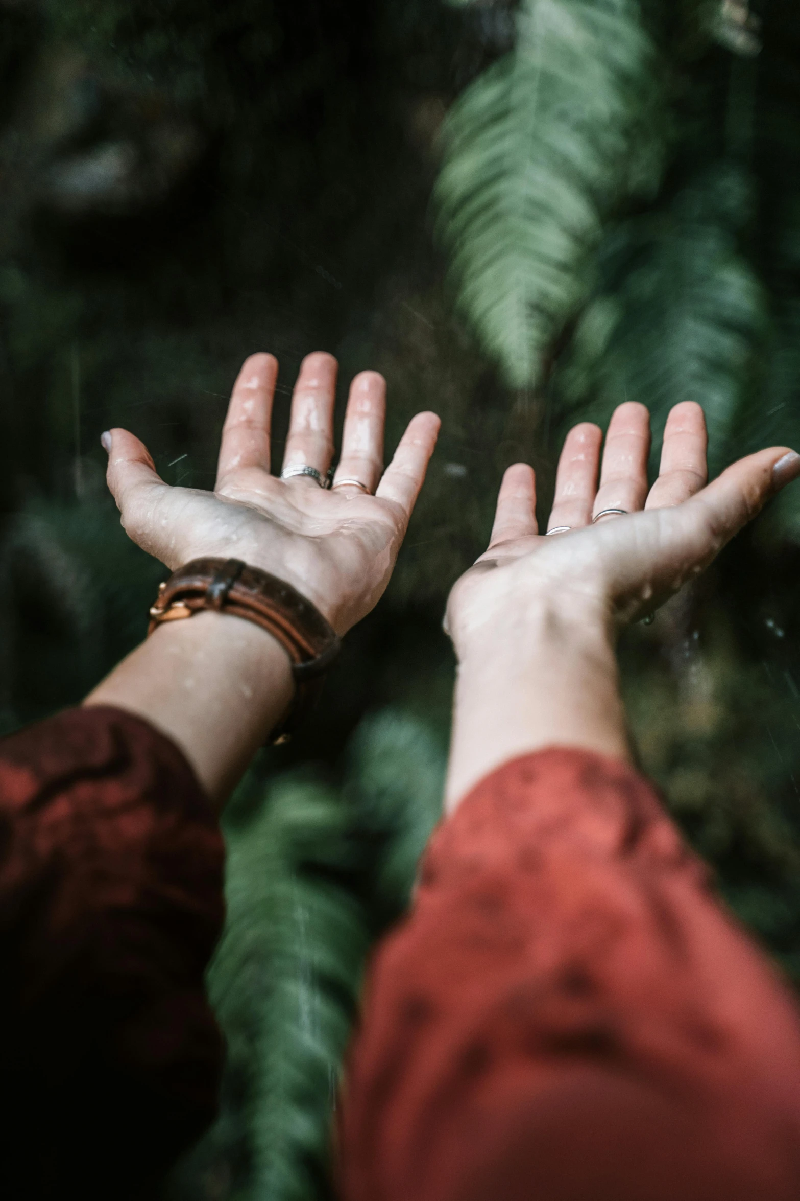 an image of someones hand with palms reaching out for soing