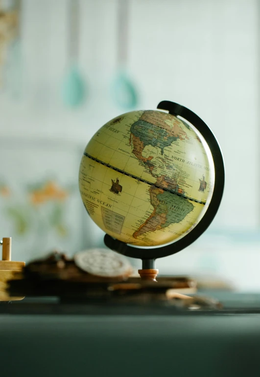 a close up view of the world on a globe