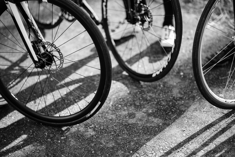 the two spokes of an old bicycle