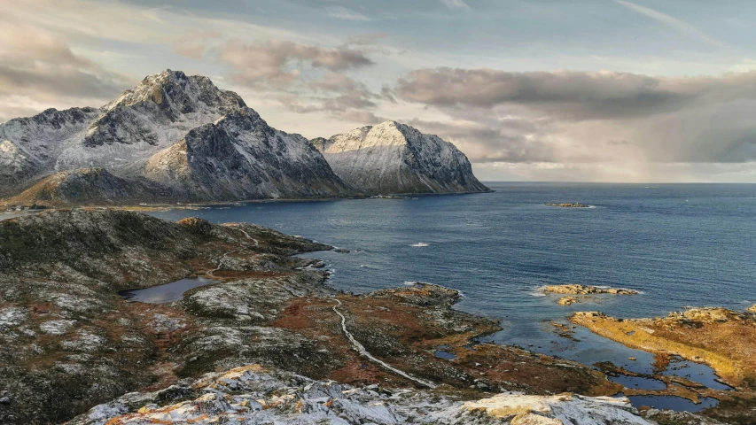 the view of mountains are covered with snow