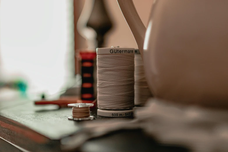 a table holding an object that has been made by hand