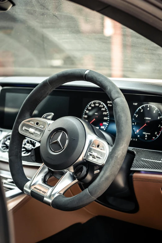 the interior of a luxury mercedes c - class sedan