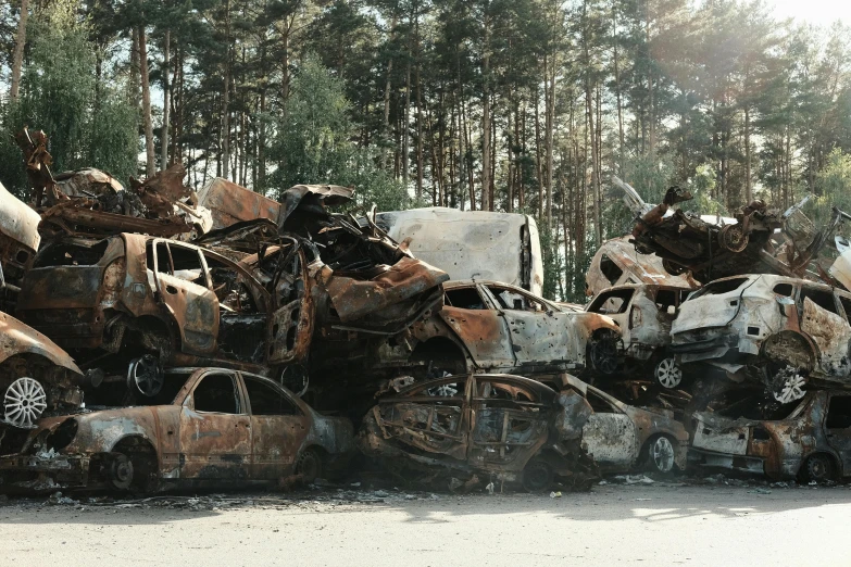 this is a lot of old cars that are rusted