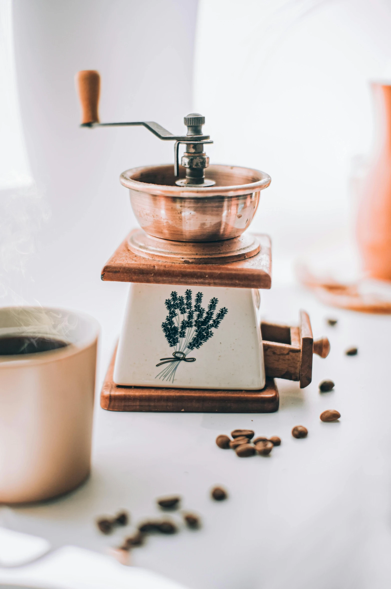 a stand with some coffee that is sitting on it