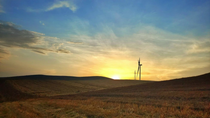 a rural landscape in the sunset or at dawn