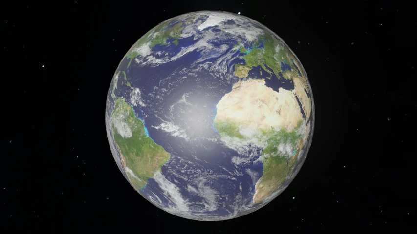 the earth is tilted and looking very large