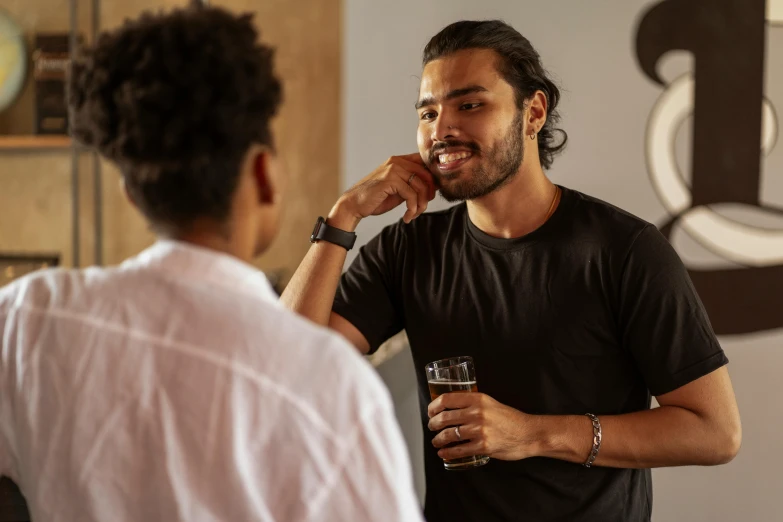 a man is standing in front of another person