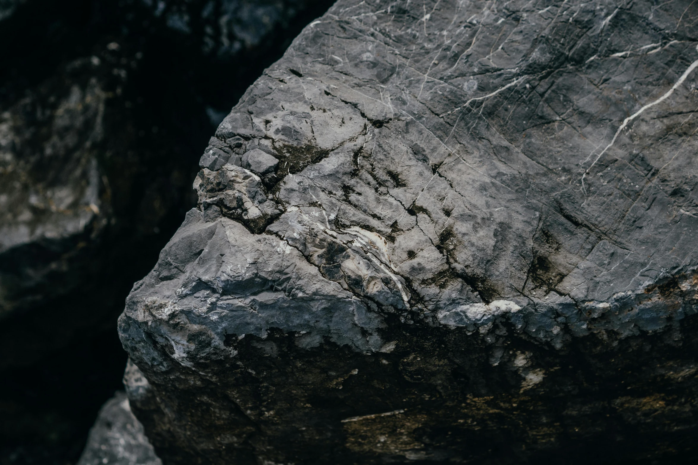 rocks with a unique pattern of paint chipping off