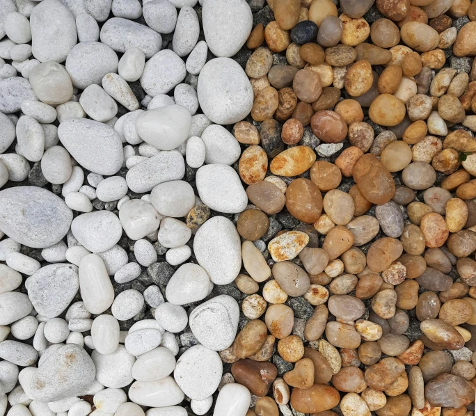 two different types of rocks arranged around each other