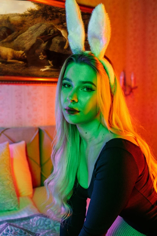 an image of a person wearing bunny ears