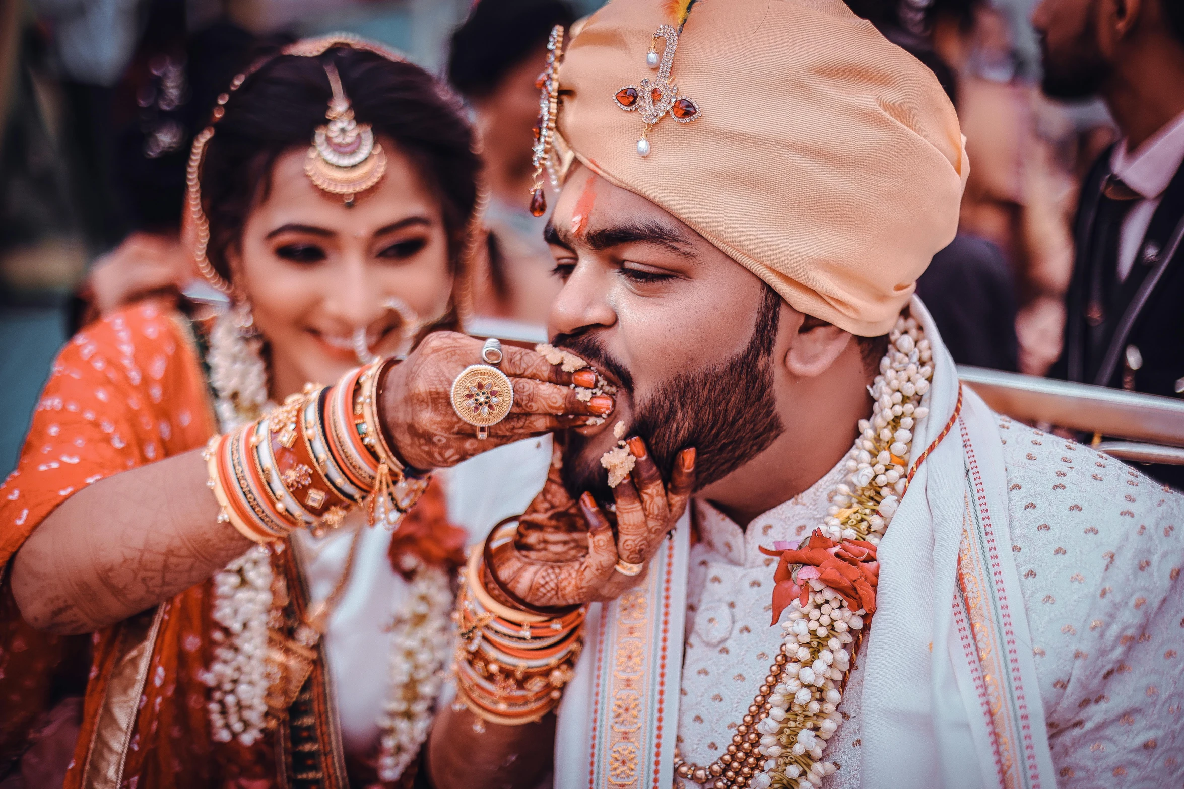 a couple getting married by their wedding pographer