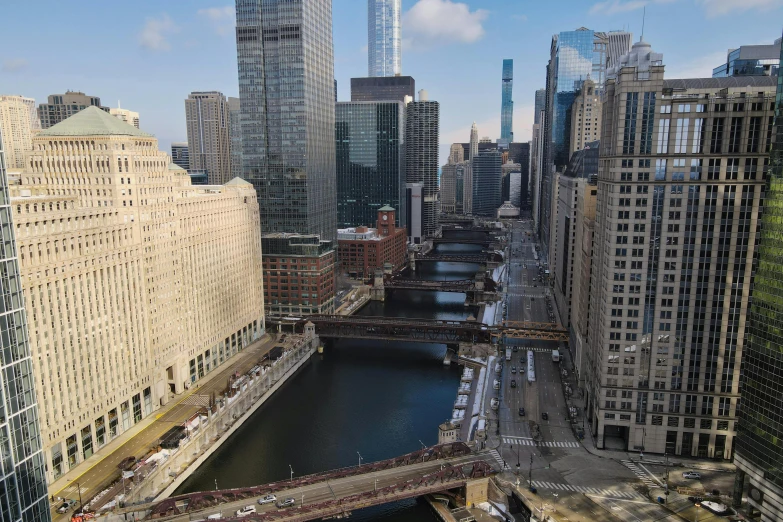 an aerial view of the skyline from the top of a building