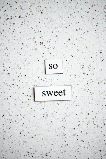 the words'so sweet'are displayed above small squares