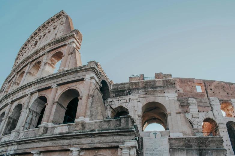 the ancient building has many arches