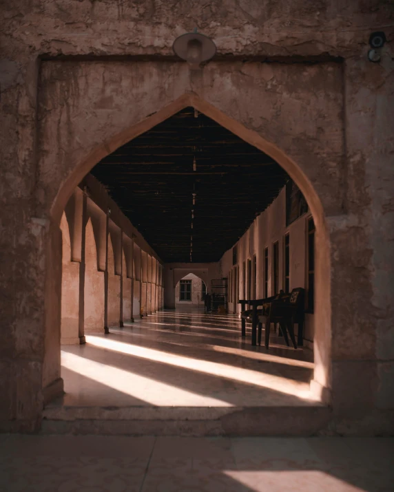 archway with light from outside in the day