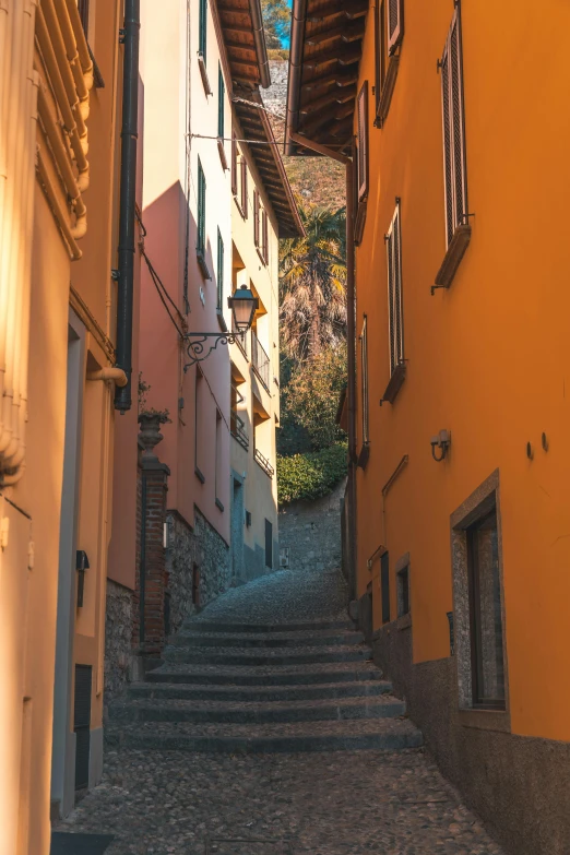 stairs leading up the side of an old building