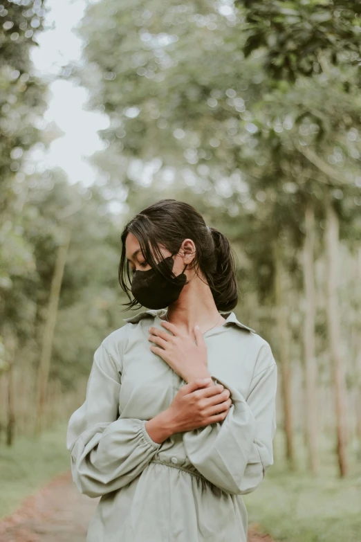 woman in shirt has a large black moustache