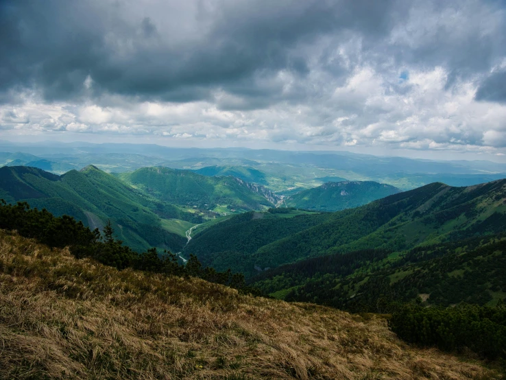 an image of a mountain range looking down