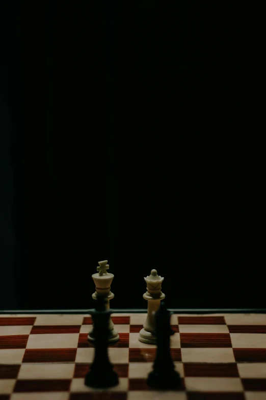 two chess pieces with one moving along the opposite side