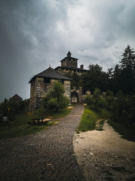 the path to the castle is paved and very narrow