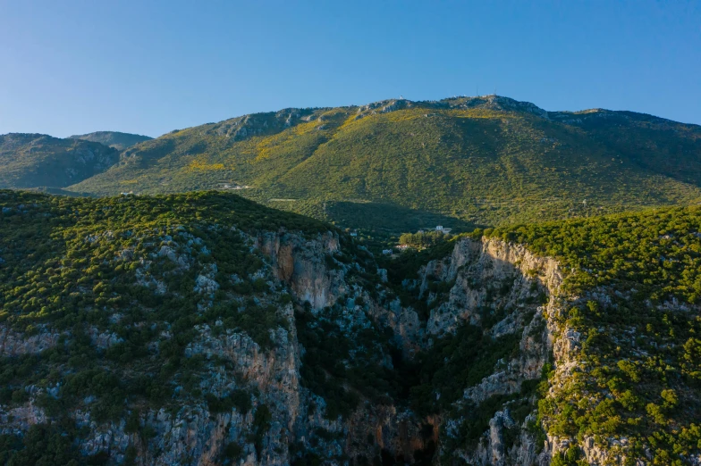 a large mountain is seen in this picture