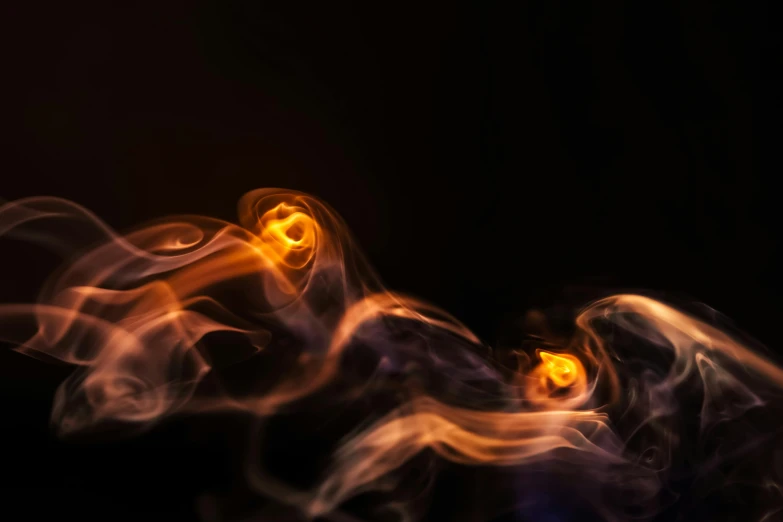 abstract motion pograph of flowing orange and yellow smoke