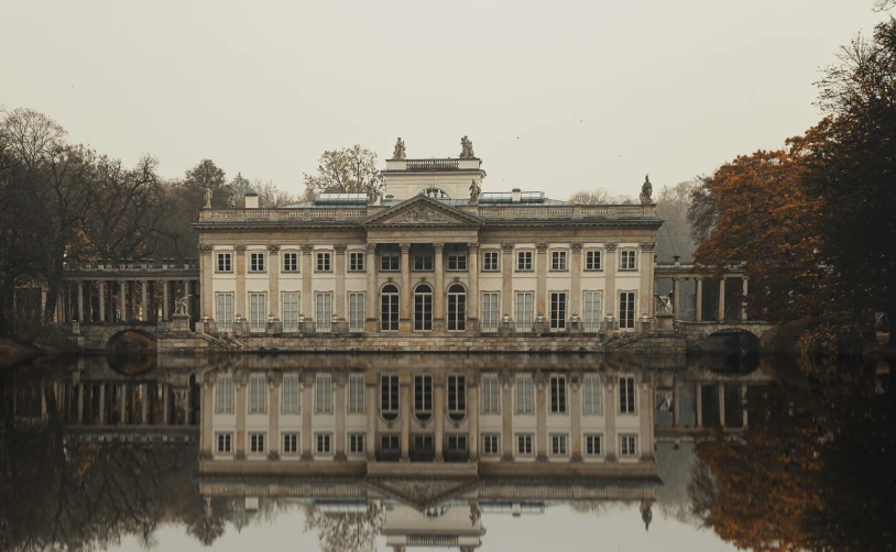 a palace that is by the water has a building on it