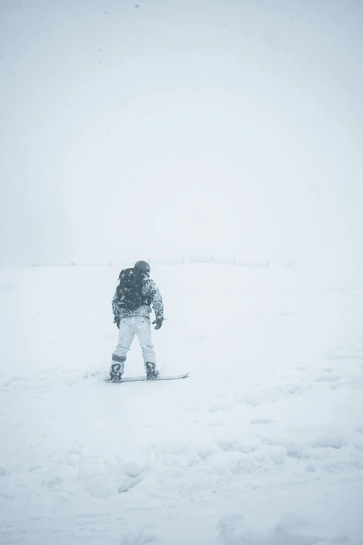 there is a person in the snow on the snowboard