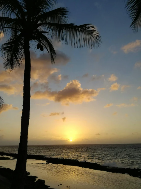 an image of a sunset over the ocean from a beach